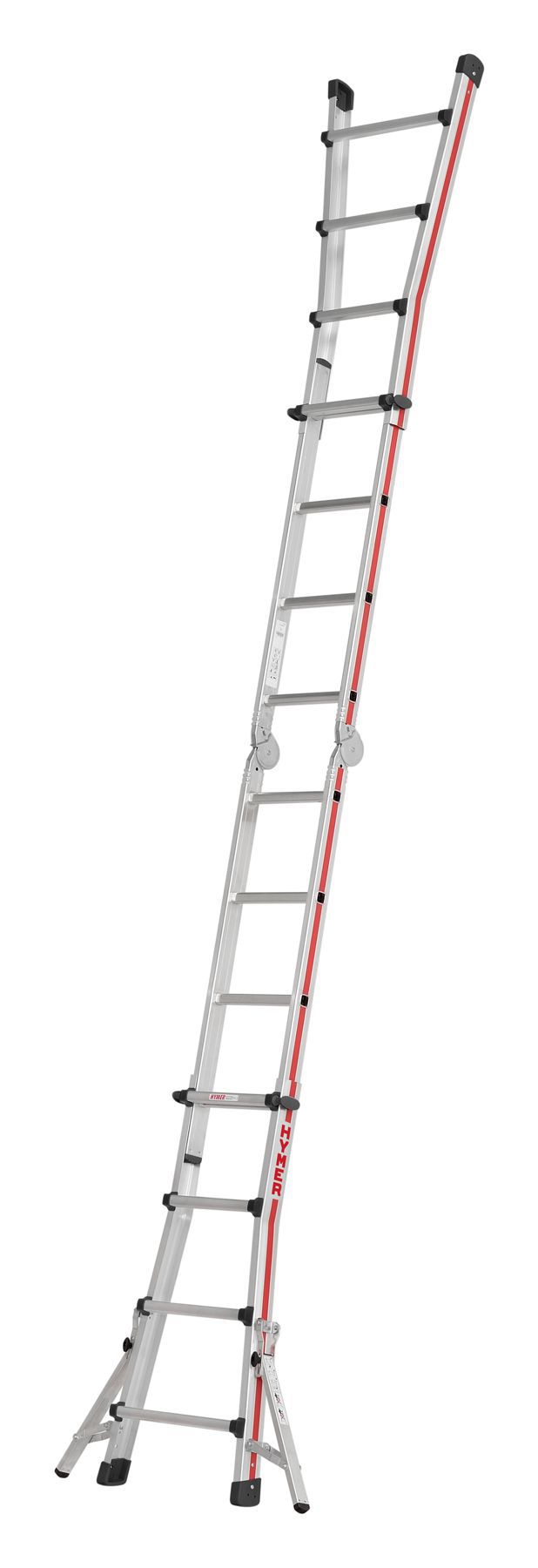 Produktbild Hymer Teleskopleiter 4x 4 Sprossen Modell 414216 als Anlegeleiter ganz ausgeklappt bild 6