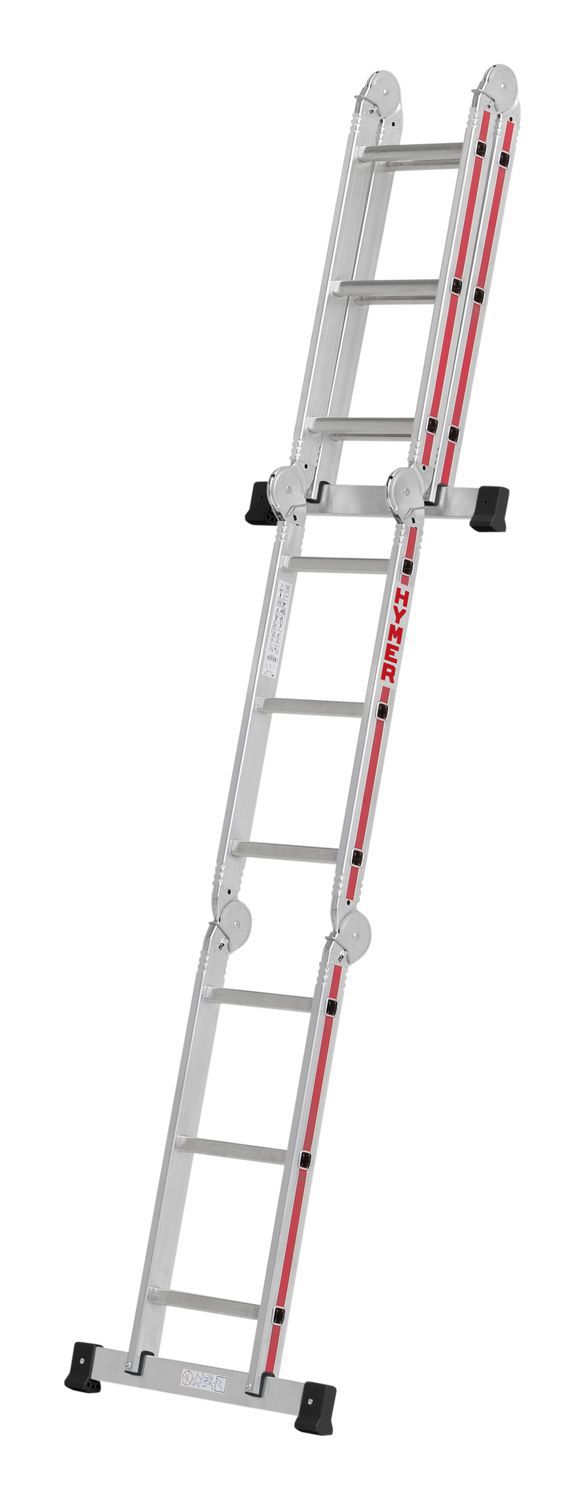 Produktbild Hymer Vielzweckleiter 4x 3 Sprossen Modell 402603 teilweise ausgeklappt als Teleskopleiter bild 5