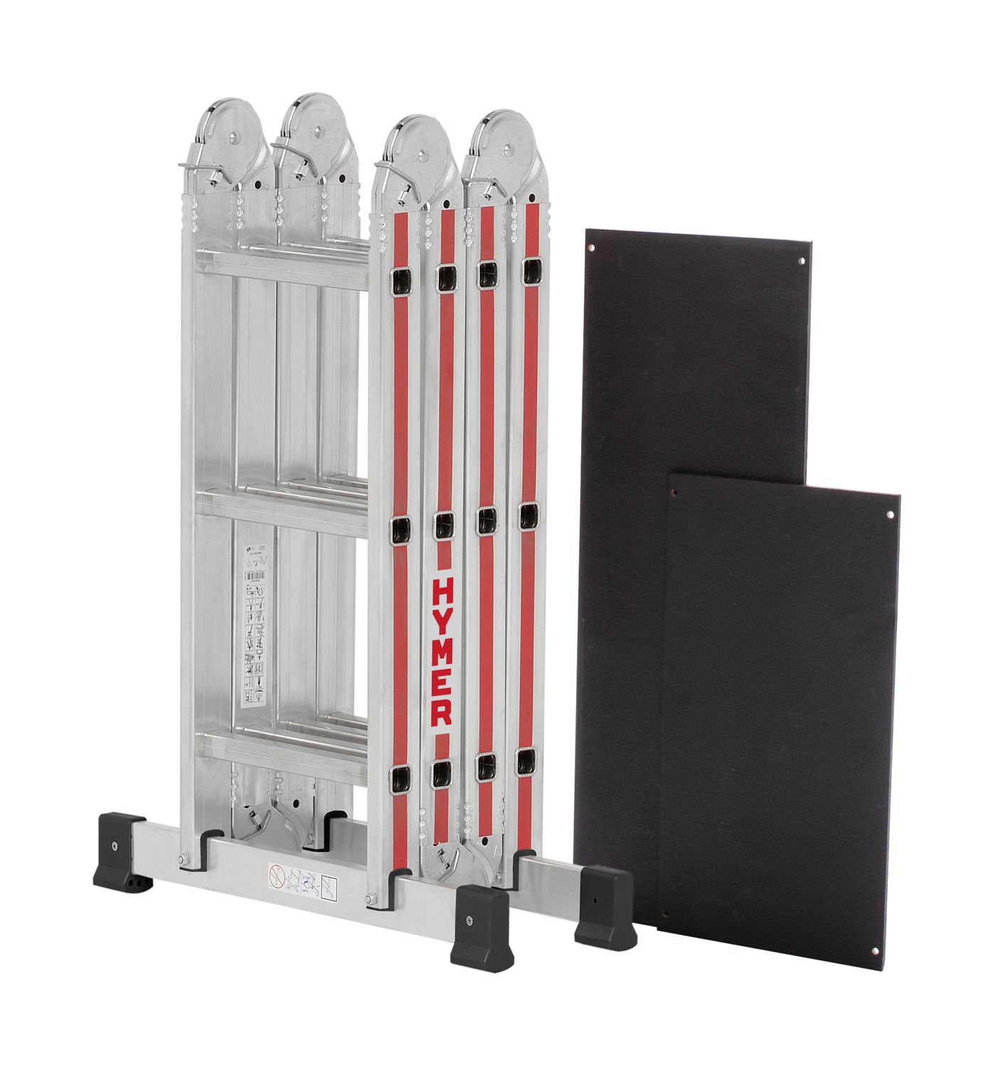 Produktbild Hymer Vielzweckleiter 4x 3 Sprossen inklusive Plattform Modell 414312 zusammengeklappt mit Zubehör bild 6