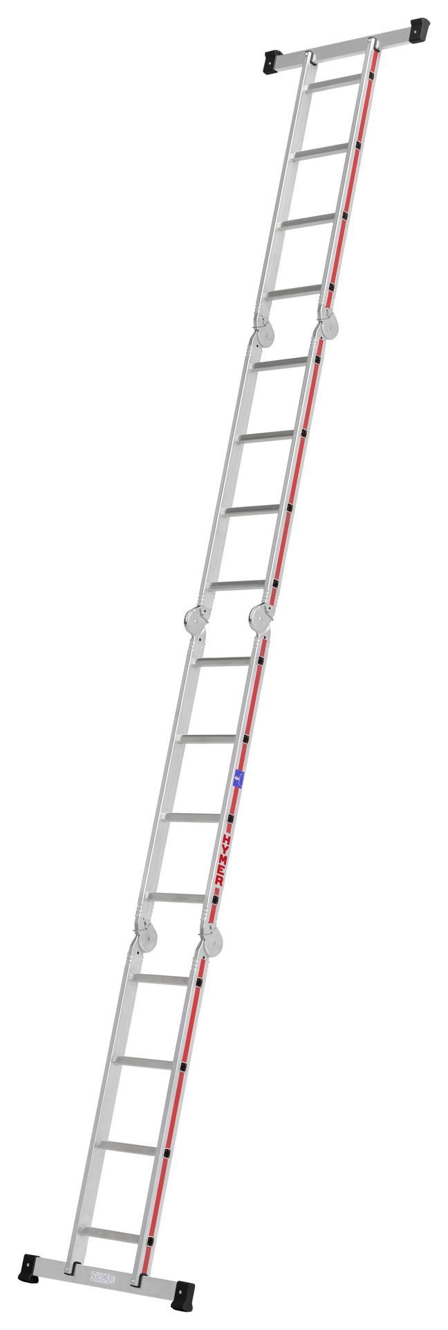 Produktbild Hymer Vielzweckleiter 4x 4 Sprossen Modell 404316 ausgeklappt als Anlegeleiter bild 2