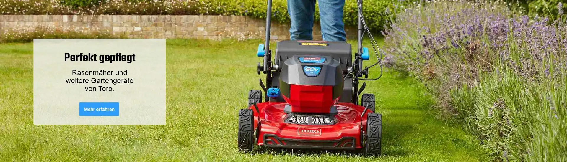 Produktbild Perfekt gepflegt mit Rasenmähern & Gartengeräten von Toro