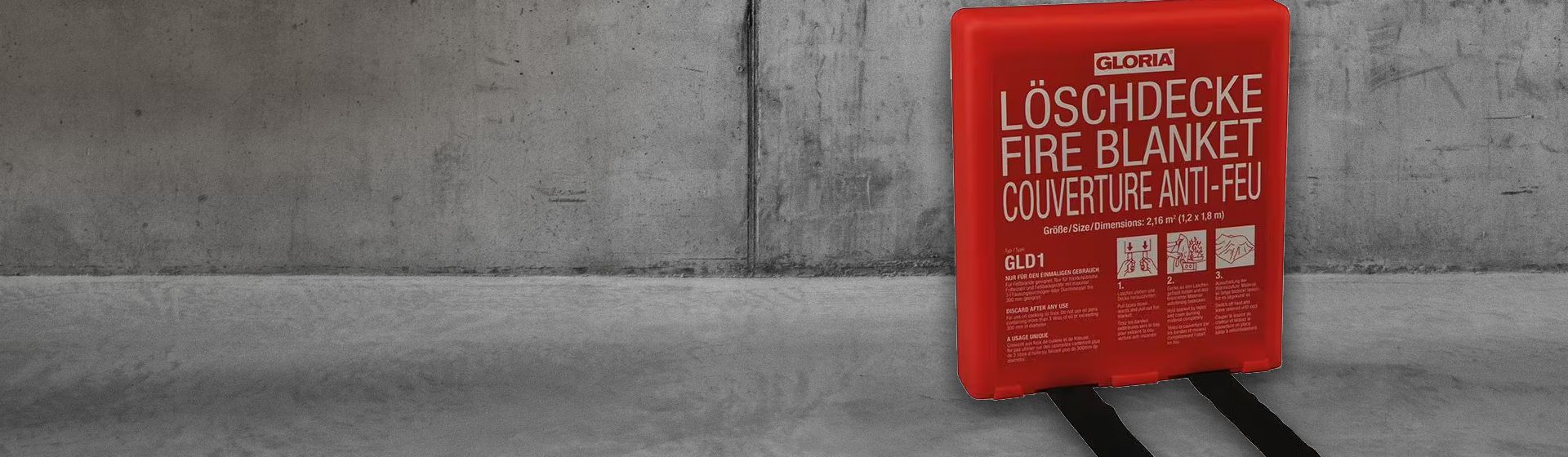 Verpackte Gloria Löschdecke in Nahaufnahme bild