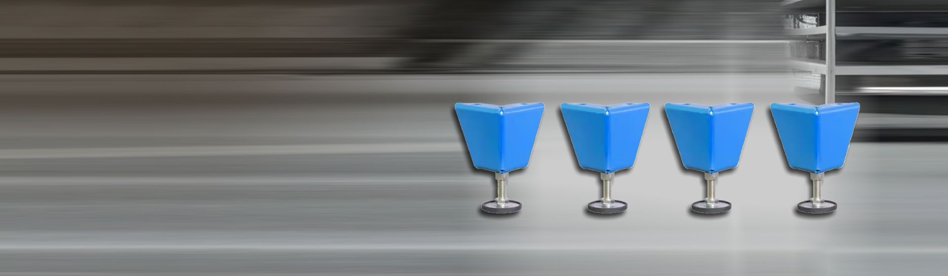 Blaue höhenverstellbare Stützenfüße von Bauer Südlohn bild