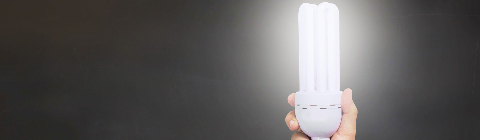 Energiesparlampe vor schwarzem Hintergrund bild