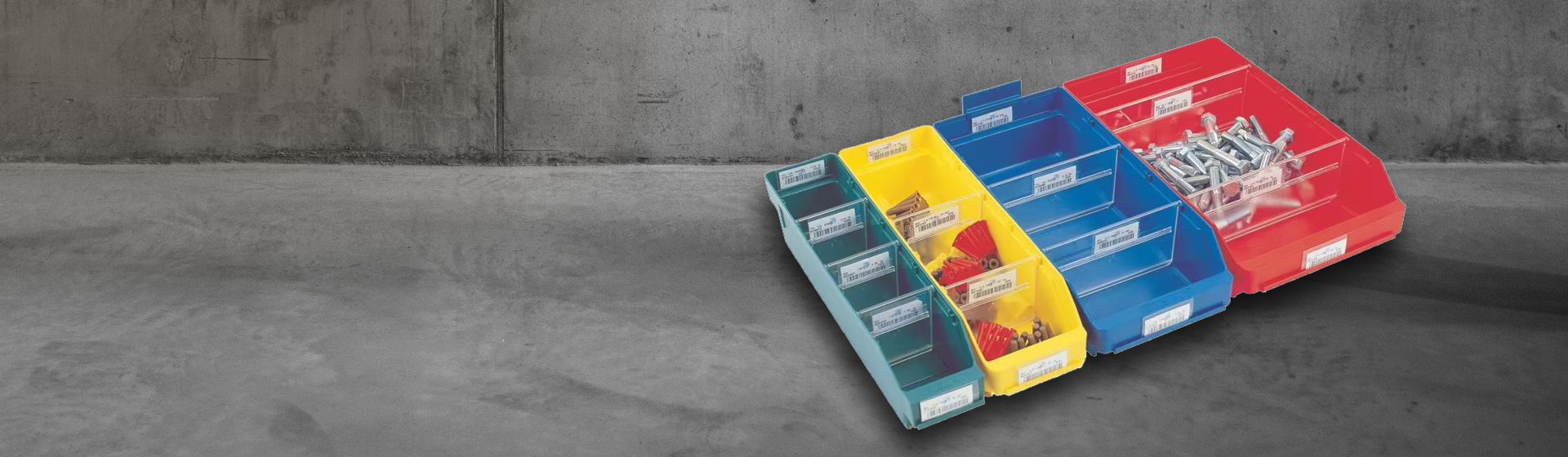 Stemo Kleinteilboxen in rot, gelb, grün und blau bild