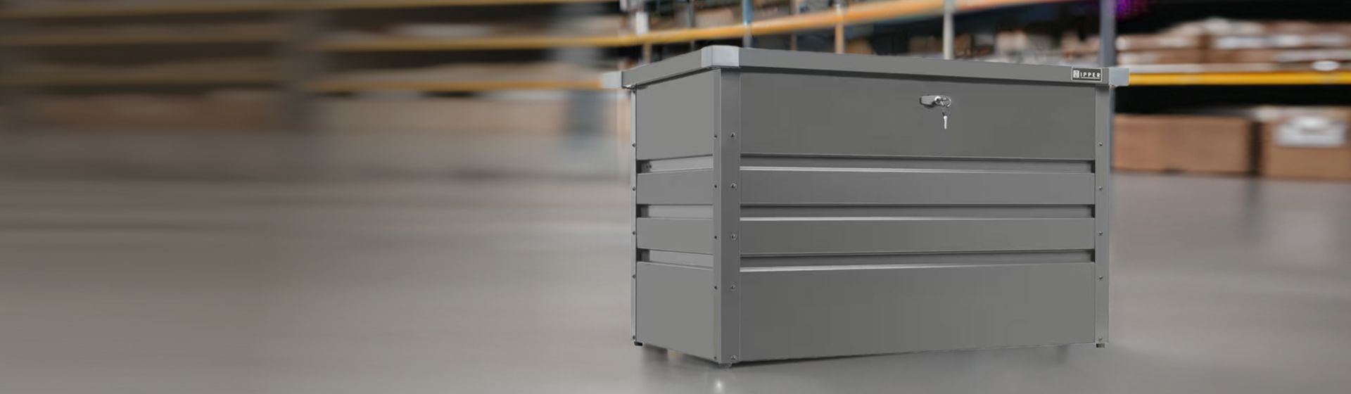 Zipper Aufbewahrungsbox in einem Lager stehend bild