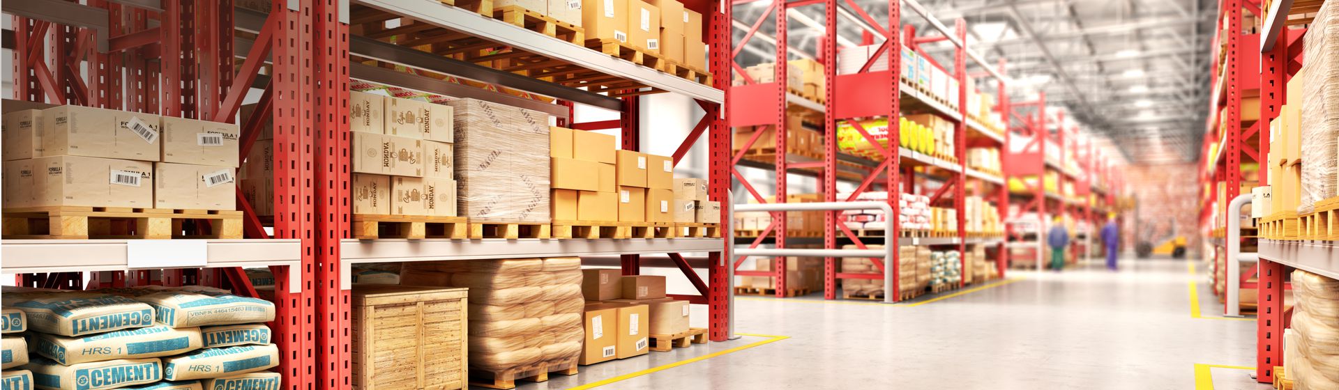 Blick in ein Palettenregallager bild