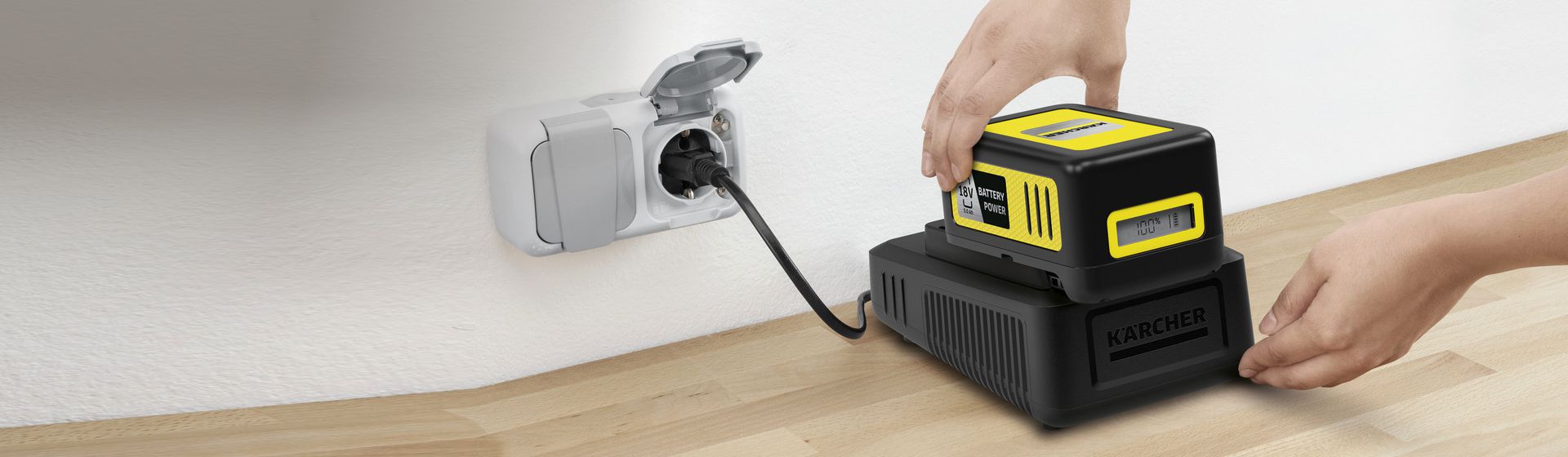 Kärcher Starter Kit Battery Power 18/50 beim Laden bild