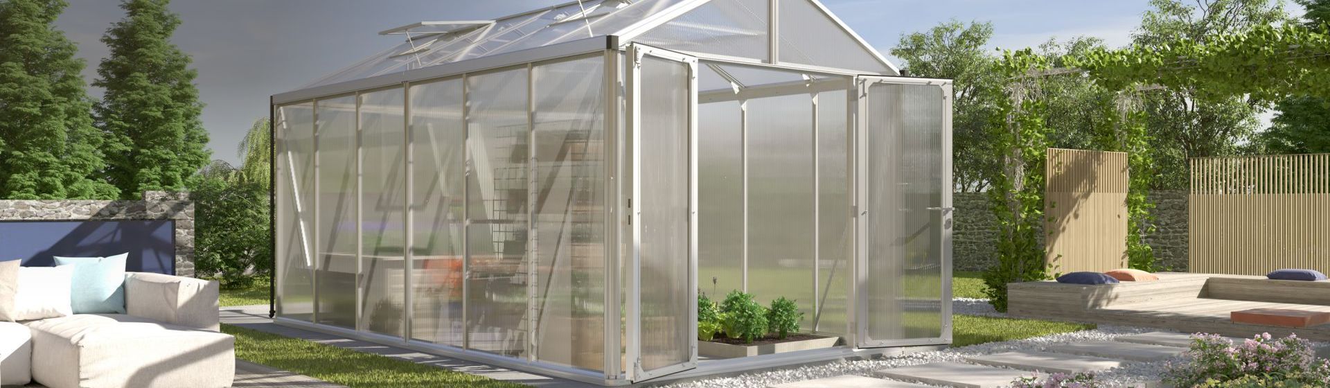 Vitavia Gewächshaus in Nahaufnahme bild