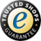Rundes Logo mit schwarzem Rand und goldener Mitte der Firma Trusted Shops