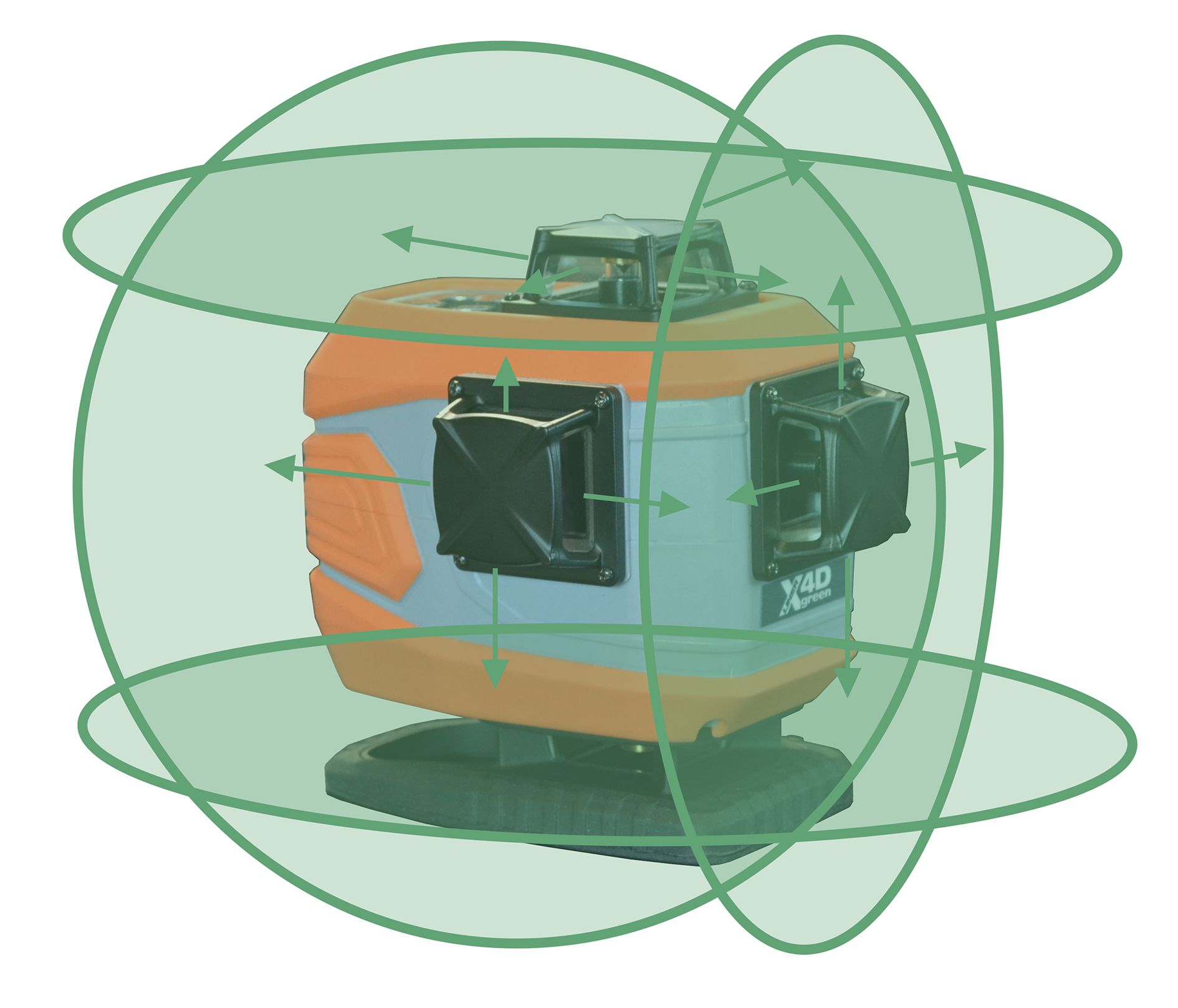 Produktbild Reserviert f. X-liner 4D green 4x 360° Kreuzlinienlaser grün grau/orange /mit Aluhauben bild 3