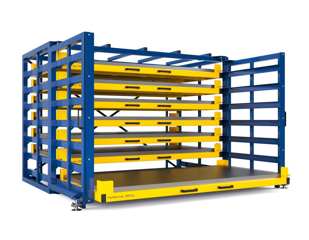 Produktbild RR Schubfachregal für Bleche Typ RBR-G 30/7 3370 x 1940/3065 x 2310 mm RAL 1023