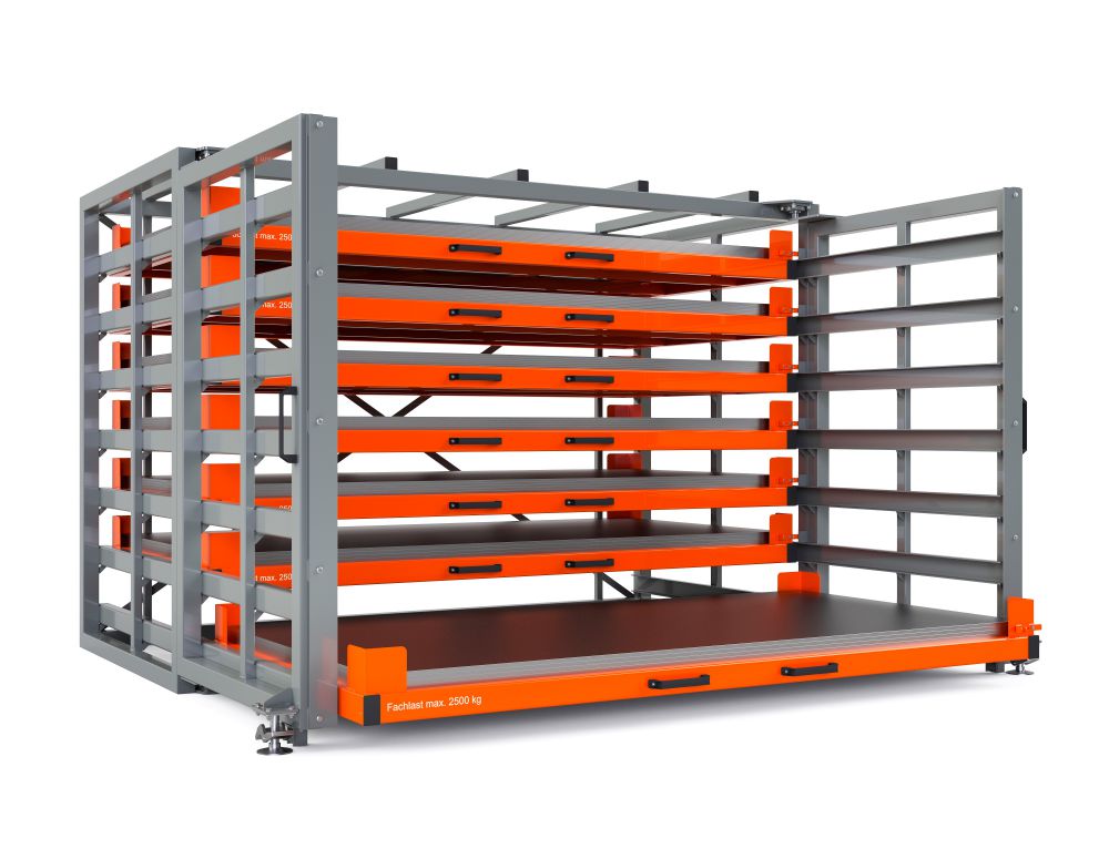 Produktbild RR Schubfachregal für Bleche Typ RBR-G 30/7 3370 x 1940/3065 x 2310 mm RAL 2004