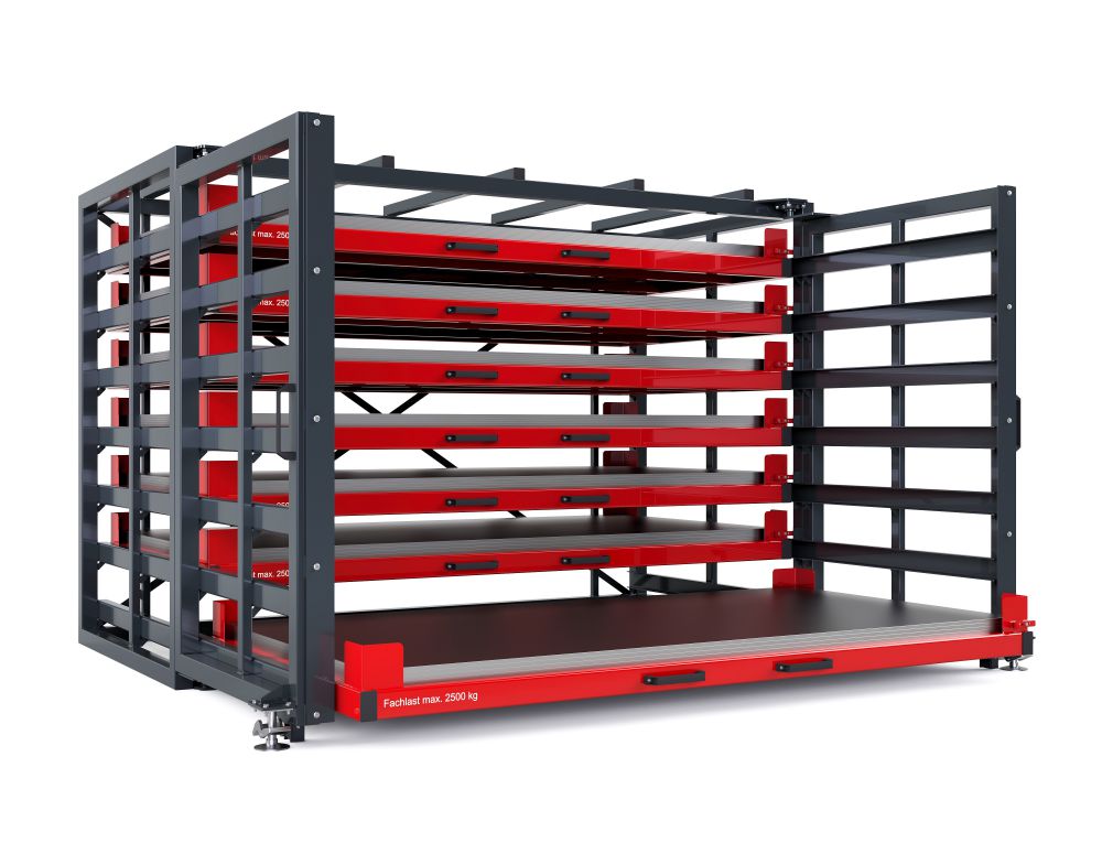 Produktbild RR Schubfachregal für Bleche Typ RBR-G 25/7 2870 x 1690/2565 x 2310 mm RAL 3000