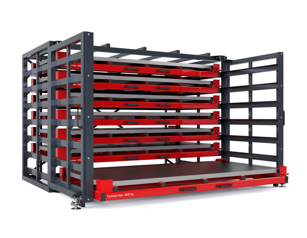 Produktbild RR Schubfachregal für Bleche Typ RBR-T 20/7 2370 x 1440/2065 x 2310 mm RAL 3000