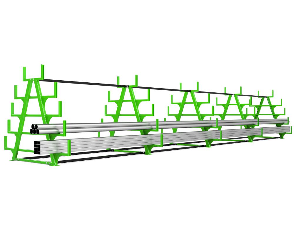 Produktbild Schwerlast Kragarmregal RRK-L 600/4 RAL 6018 / RAL 9005