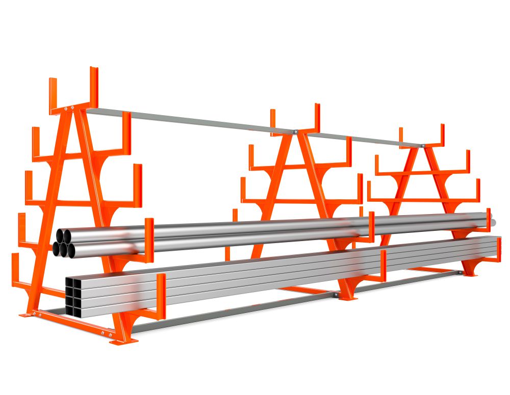 Produktbild Schwerlast Kragarmregal RRK-M 600/4 RAL 2004 / RAL 7005
