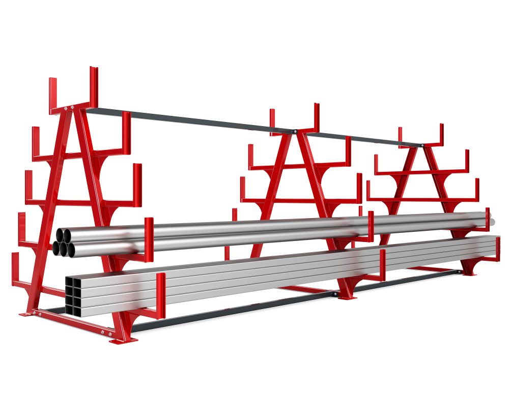 Produktbild Schwerlast Kragarmregal RRK-M 400/4 RAL 3000 / RAL 7016
