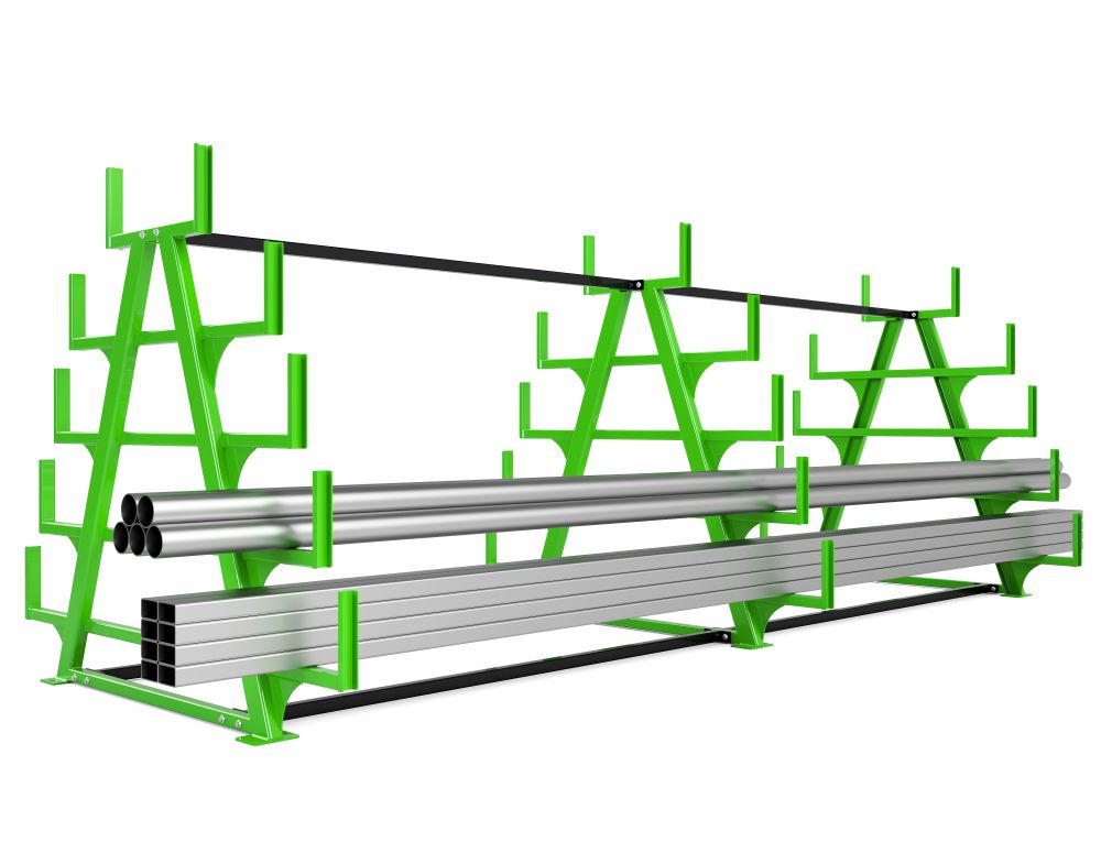 Produktbild Schwerlast Kragarmregal RRK-M 600/4 RAL 6018 / RAL 9005