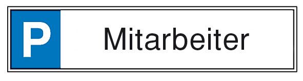 Produktbild Parkplatzschild Mitarb. Aluminium geprägt