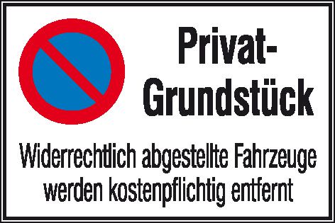 Produktbild Symbol Privat-Grundstück Aluminium geprägt