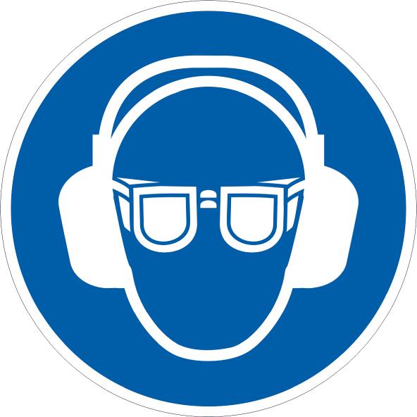 Produktbild Gebotsschild Folie Gehör-u.Augen D50mm 6St