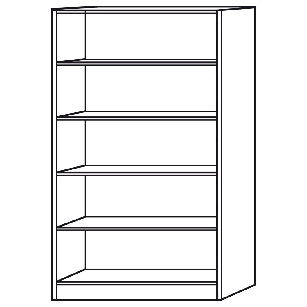 Produktbild Hammerbacher Regal Buche 100 x 40 x 200,4 cm mit  3 x Fachboden und 1x Konstruktionsboden