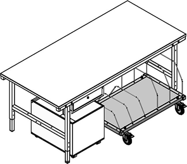 Produktbild Huedig und Rocholz Untertisch-Magazin für 100 Faltschachteln