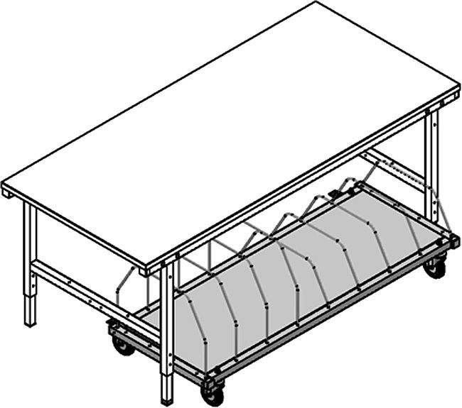 Produktbild Huedig und Rocholz Untertisch-Magazin für 160 Faltschachteln