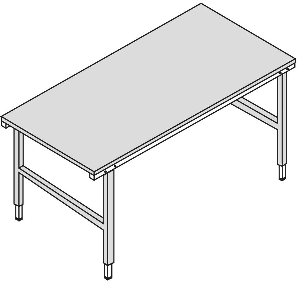Produktbild Huedig und Rocholz Pack-/Arbeitstisch B 2000xT 920xH 690-960 mm