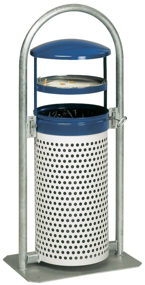 Produktbild Var Abfallsammler 60 l blau/weiß Rohrbogen/Asch.