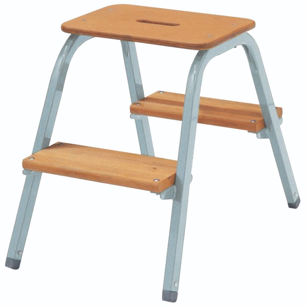 Produktbild Günzburger Stahlrohr-Tritt 2 Holzstufen bild 1