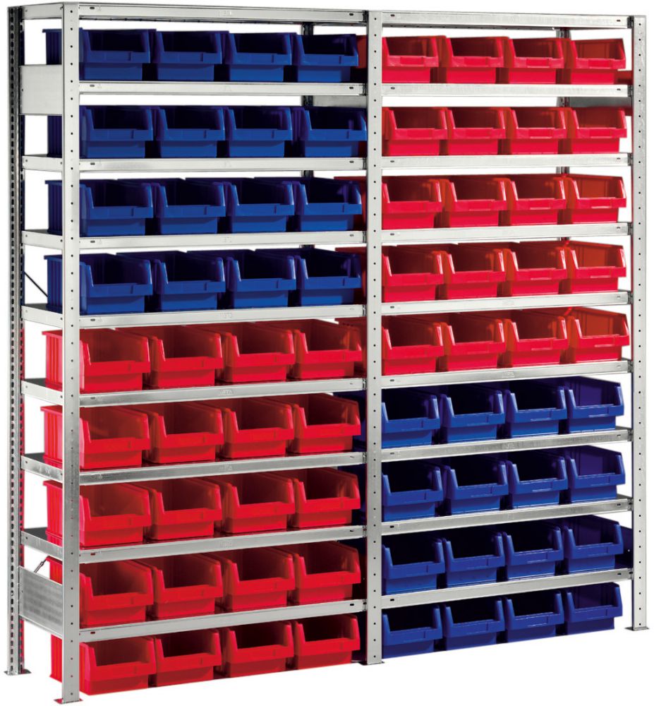 Produktbild Meta Steckregal verz. 9 Böden AF 2000x1000x400 mm 36 K. bild 1