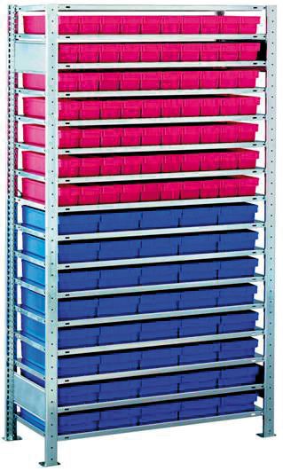 Produktbild SCHULTE Steckregal T 535 mm AF kpl. mit 110 Kästen