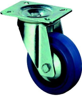 Produktbild Lenkrolle 125mm Elastikrad blau für 300kg