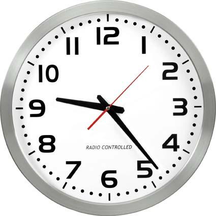 Produktbild Bürk Mobatime Quarzwanduhr 40 cm Durchmesser Stainless Steel