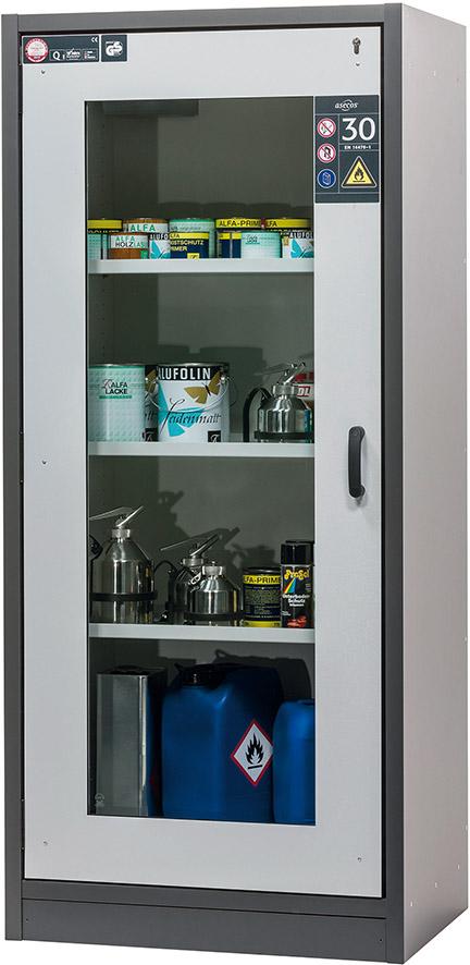 Produktbild Asecos Schrank Q-Classic-30 Fenster 1Tür 3FB, Grau