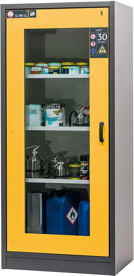 Produktbild Asecos Schrank Q-Classic-30 Fenster 1Tür 3FB,Gelb bild 1