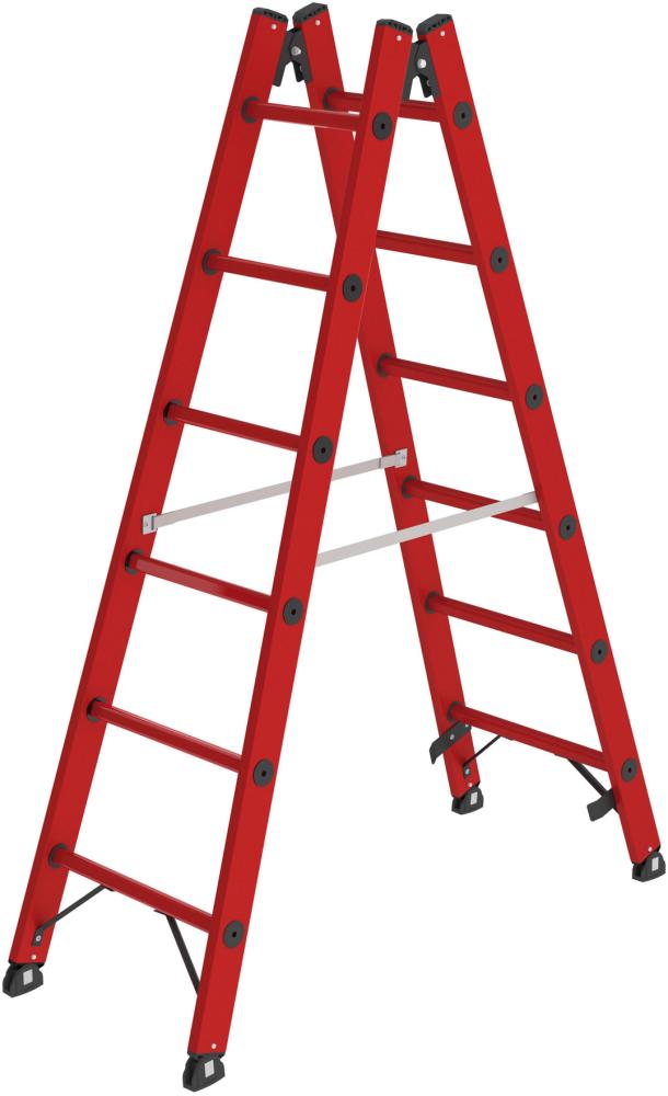 Produktbild Günzburger Sprossen Stehleiter GFK 2 x 6 GFK Sprossen