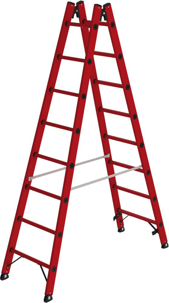 Produktbild Günzburger Sprossen-Stehleiter GFK 2 x 8 GFK Sprossen