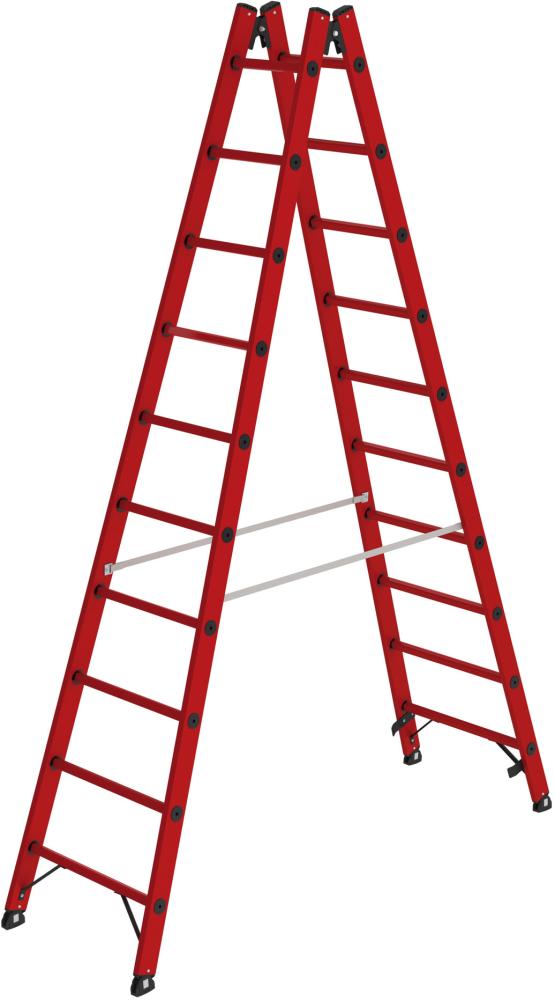 Produktbild Günzburger Sprossen Stehleiter GFK 2 x 10 GFK Sprossen