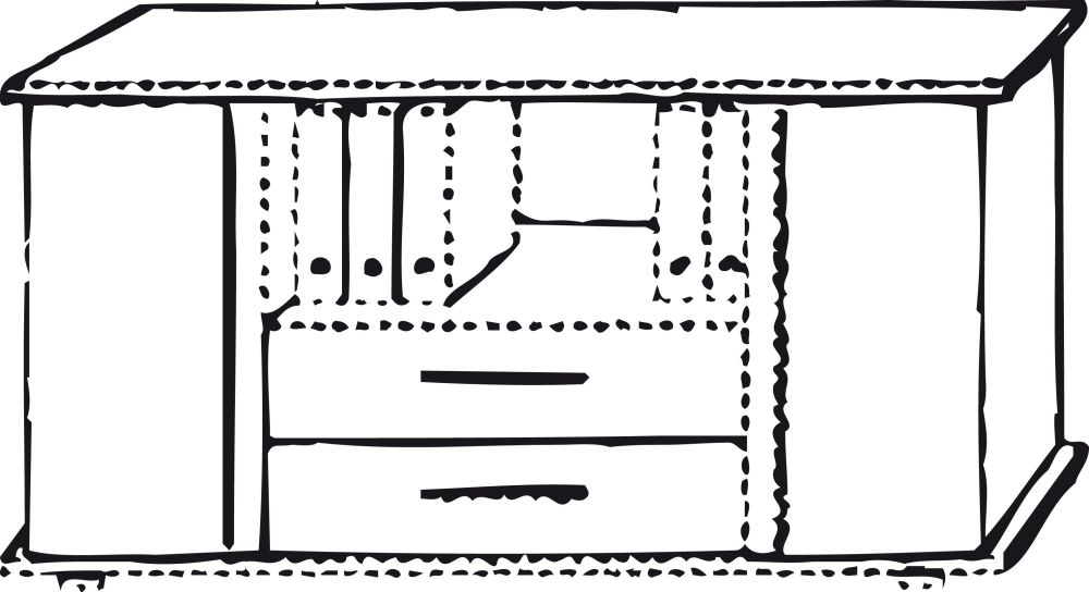 Produktbild mm Sideboard Nussbaum 2S 1661x448x840