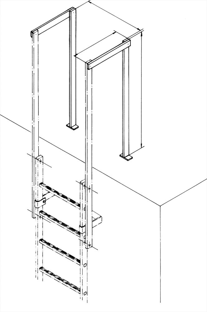 Produktbild ZARGES Ausstiegsgeländer verzinkt