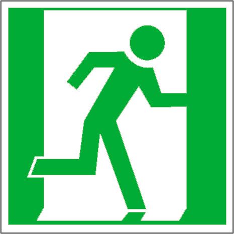 Produktbild Rettungsz. 150x150mm,Fol.Rett.weg/Notausg. rechts bild 1