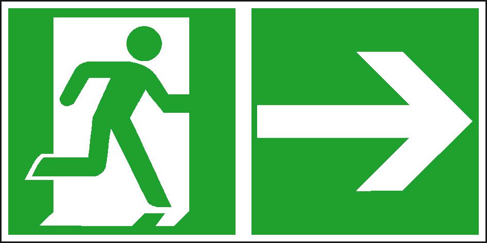 Produktbild Rettungsz. 200x400mm Alu., Rett.weg rechts bild 1
