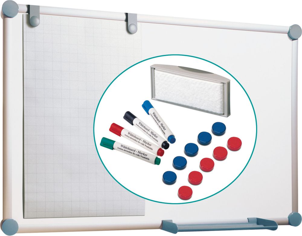 Produktbild Whiteboard Komplett-Set H 900 x B 1200 mm