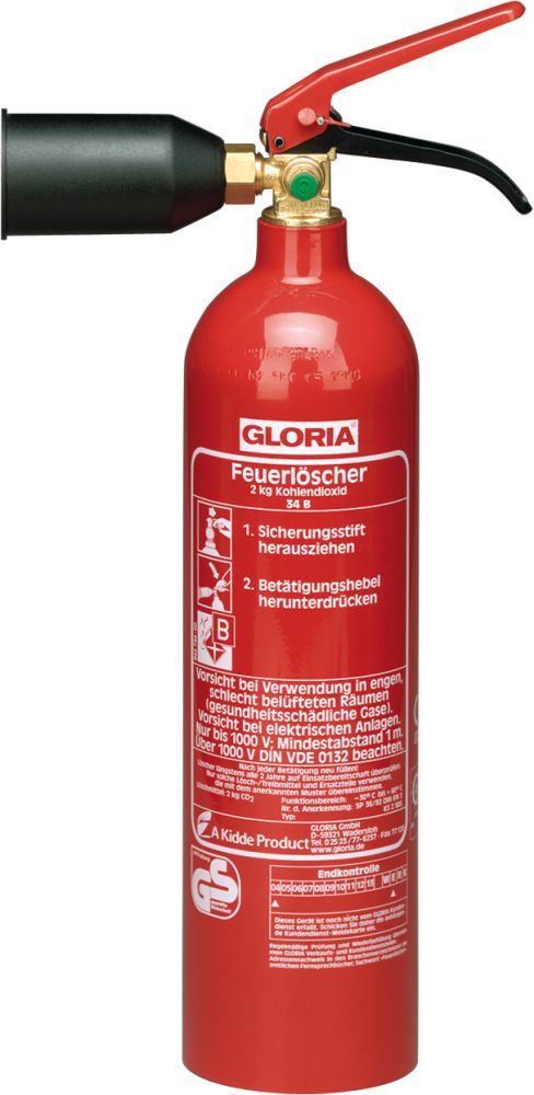 Produktbild Gloria Kohlendioxidlöscher Feuerlöscher  KS 2 SBS 2 kg