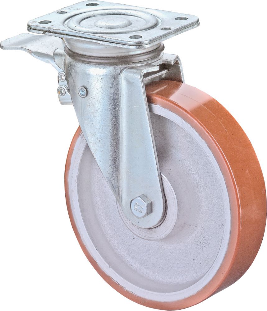 Produktbild BS Rollen Lenkr. fest 200 mm Lg.K schwer verz. Gussfelge
