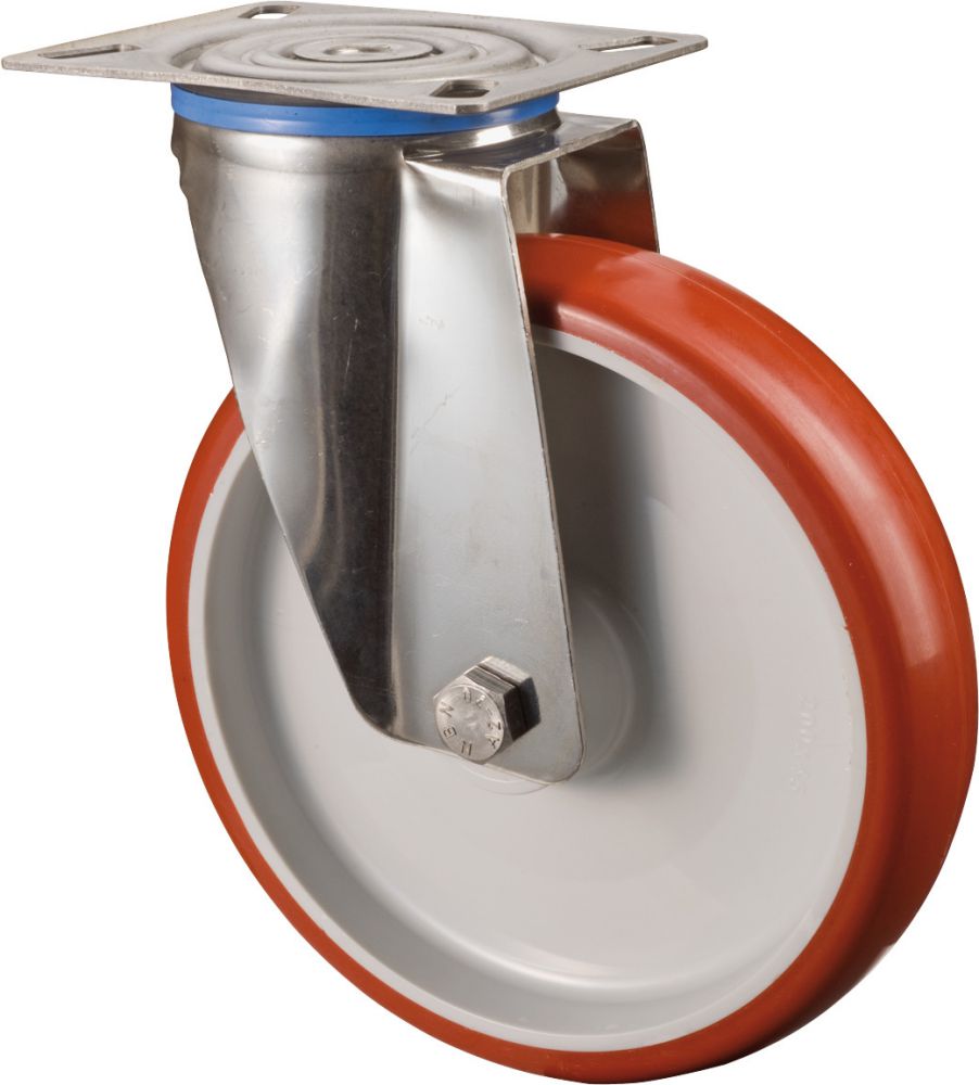 Produktbild BS Rollen Lenkr. Polyure./EdelstahlRad-d 125 mm 150 KgTragf.