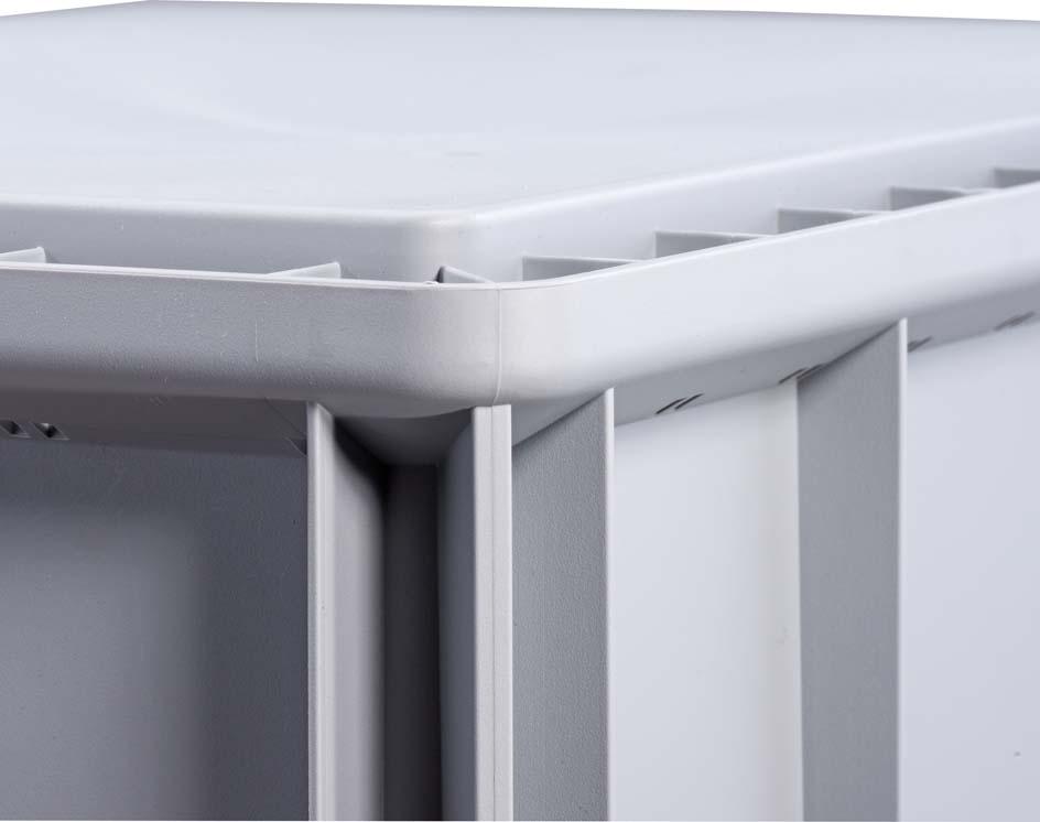 Produktbild Allit EuroBox 412,400x300x120mmGriffe geschl.,grau/rot bild 2